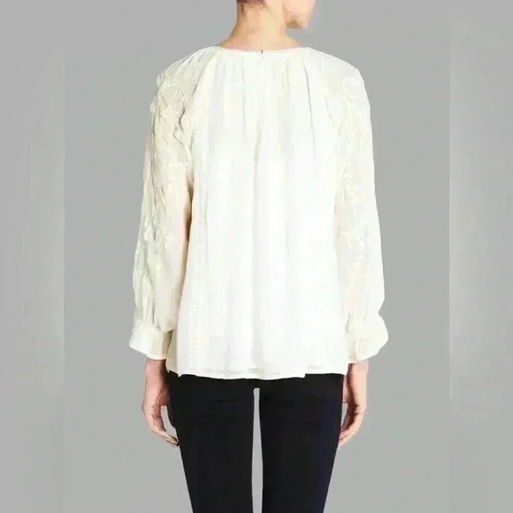 Joie Metta Embroidered Blouse Size Small - Picture 3 of 9